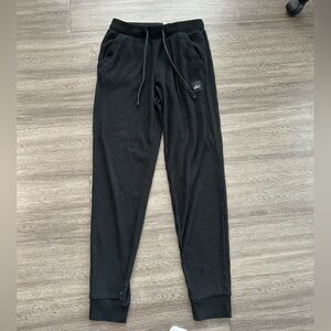 Alo Velour Trackpant/sweatpant in Black Size Small
